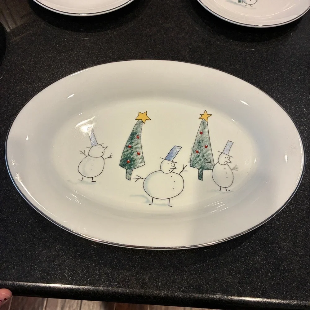 Eddie Bauer 90s Collectible Christmas Dinnerware Set 1 Serving and 4 Salad Plate